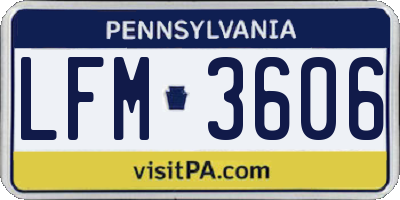 PA license plate LFM3606