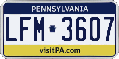 PA license plate LFM3607