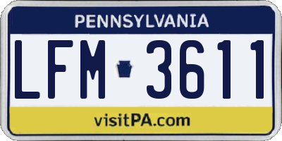 PA license plate LFM3611