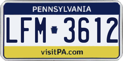 PA license plate LFM3612