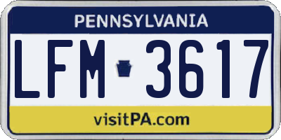PA license plate LFM3617