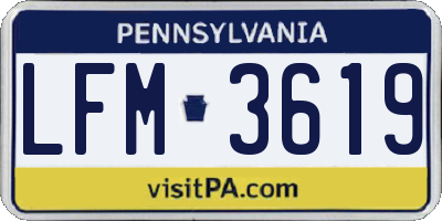 PA license plate LFM3619