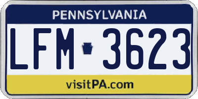 PA license plate LFM3623