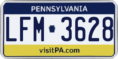 PA license plate LFM3628
