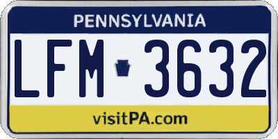PA license plate LFM3632