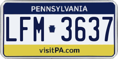 PA license plate LFM3637