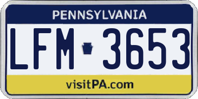 PA license plate LFM3653