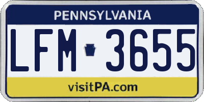 PA license plate LFM3655