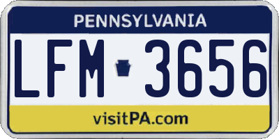 PA license plate LFM3656