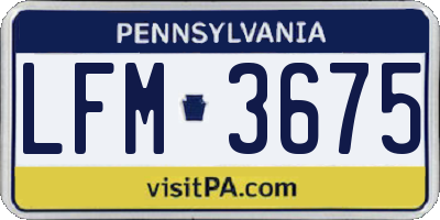 PA license plate LFM3675
