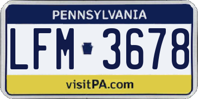 PA license plate LFM3678