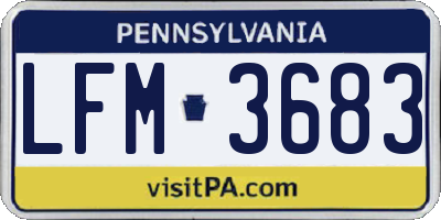 PA license plate LFM3683