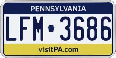 PA license plate LFM3686