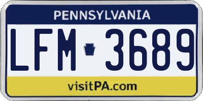 PA license plate LFM3689
