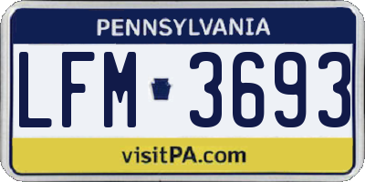 PA license plate LFM3693