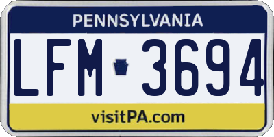 PA license plate LFM3694
