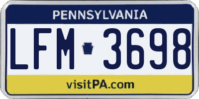 PA license plate LFM3698