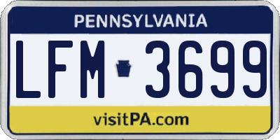 PA license plate LFM3699