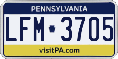 PA license plate LFM3705