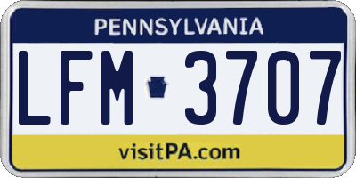 PA license plate LFM3707