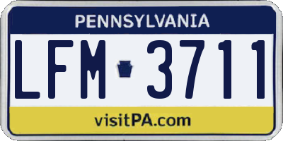 PA license plate LFM3711
