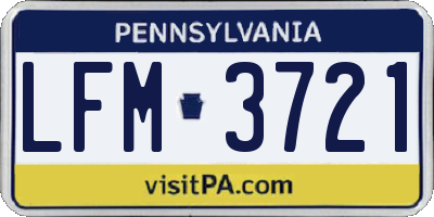 PA license plate LFM3721