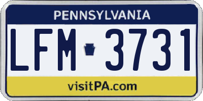 PA license plate LFM3731