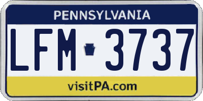 PA license plate LFM3737