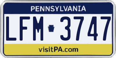 PA license plate LFM3747