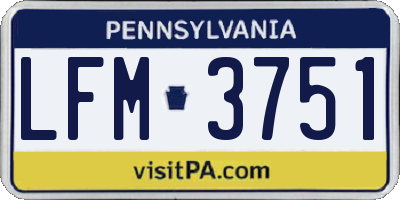 PA license plate LFM3751