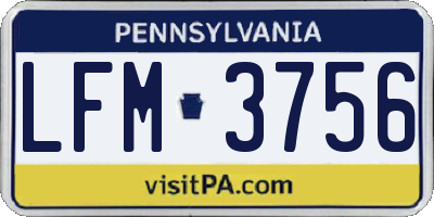 PA license plate LFM3756