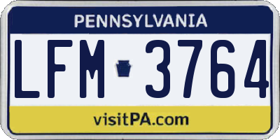 PA license plate LFM3764
