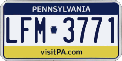 PA license plate LFM3771