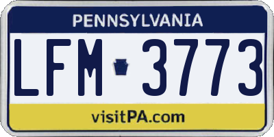 PA license plate LFM3773