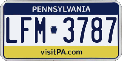 PA license plate LFM3787