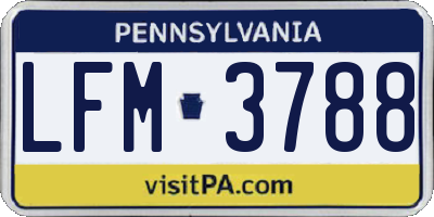 PA license plate LFM3788