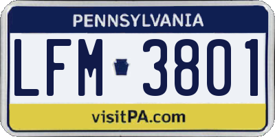 PA license plate LFM3801
