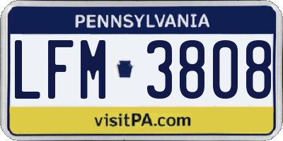 PA license plate LFM3808