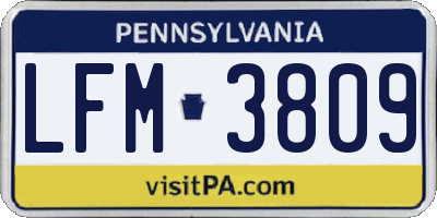PA license plate LFM3809