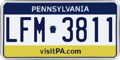 PA license plate LFM3811