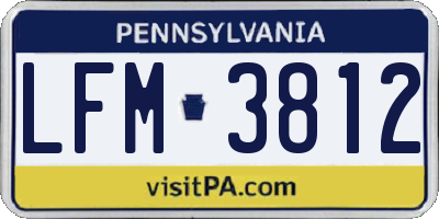 PA license plate LFM3812