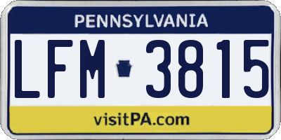 PA license plate LFM3815