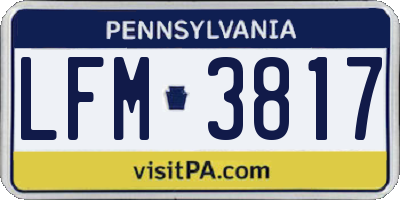 PA license plate LFM3817