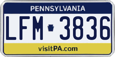 PA license plate LFM3836