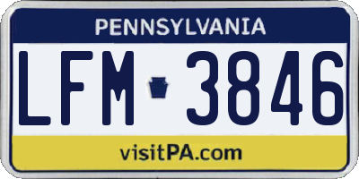 PA license plate LFM3846
