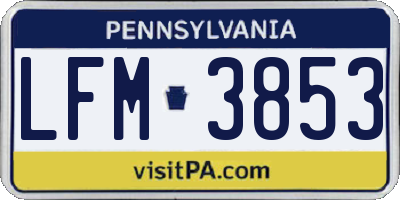 PA license plate LFM3853