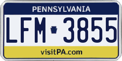 PA license plate LFM3855