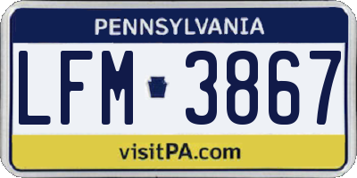 PA license plate LFM3867