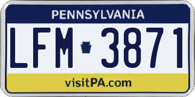 PA license plate LFM3871