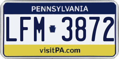 PA license plate LFM3872